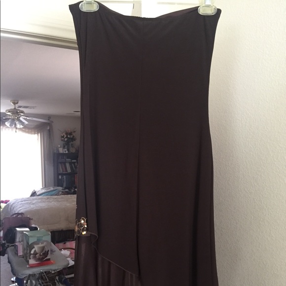 🔻Brown tube-top party dress with gold sequins - Picture 4 of 5